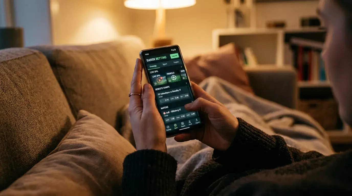 Mobile bookmaker-app med bonuskode og push-notifikationer på smartphone